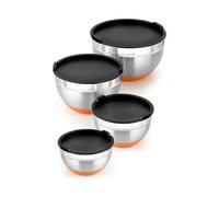 BRA A273011 Set di 4 ciotole in acciaio inox (12-16-20-24 cm), 0,4 litri, 18/10