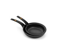 BRA Efficient - Set di 2 padelle, 20-24 cm, alluminio pressofuso con rivestimento antiaderente, senza PFOA, adatte a tutti i piani cottura, induzione inclusa