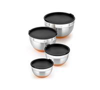 BRA A273011 Set di 4 ciotole in acciaio inox (12-16-20-24 cm), 0,4 litri, 18/10