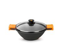 BRA Efficient Wok Pentola concava in alluminio pressofuso da 32 cm