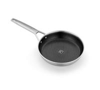 BRA Hybrid Cell - Padella antiaderente in acciaio inox 18/10 (20 cm), resistente, antiaderente, con interno in alluminio, ideale per piani cottura a induzione.