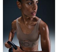 Bra imbottito a sostegno medio Nike Pro Indy Plunge - Donna - Marrone XS