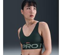 Bra imbottito a sostegno medio Nike Pro Indy Plunge - Donna - Verde XS