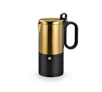 BRA Kaffe - Macchina Da Caffè in Acciaio Inox a 4 Tazze, Nera E Rame, Adatta a Tutti I Tipi Di Fornelli E All'Induzione