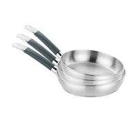 BRA Master | Set di padelle in Acciaio Inox 20-24-28 cm | Senza rivestimento ant