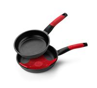 BRA, Set di padelle in alluminio pressofuso antiaderente set di padelle 20-24 cm rosso [Esclusiva Amazon]