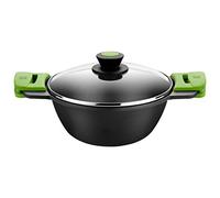 Bra Prior - Padella concava, 28 Centimetri, con Coperchio in Vetro, Maniglie in Silicone, Compatibile con tutti i tipi di cucine.