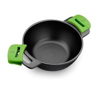 Bra Prior - Padella concava, 28 Centimetri, con Coperchio in Vetro, Maniglie in Silicone, Compatibile con tutti i tipi di cucine.