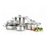 BRA Profesional | Batteria da cucina 9 pezzi con coperchio di vetro con rustider