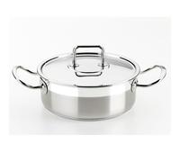 BRA, Casseruola professionale con manici e coperchio, in acciaio Inox 18/10, 16 cm