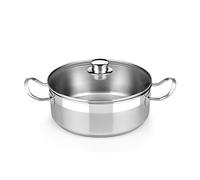 BRA Profesional | Casseruola con coperchio in vetro 30 cm, acciaio inossidabile