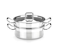 BRA Profesional | Set per cucinare al vapore con coperchio, 20 cm, Acciaio Inoss