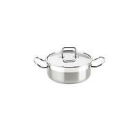 BRA, Casseruola professionale con manici e coperchio, in acciaio Inox 18/10, 20 cm