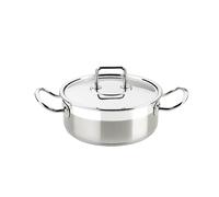 Bra Casseruola professionale in Acciaio Inox 18/10 con manici e coperchio 30 cm