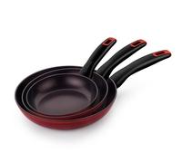 BRA Red Diamond | Set di 3 padelle in alluminio forgiato, 20-24-28 cm, antiadere