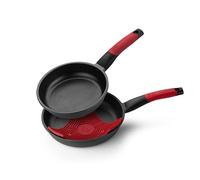 BRA, Set di padelle in alluminio pressofuso antiaderente set di padelle 20-24 cm rosso [Esclusiva Amazon]