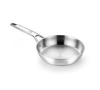 Bra Signature - Padella in acciaio inox 18/10 (28 cm), grande, per piani cottura a induzione e altre fonti di calore, con tripla base diffusore da 5,3 mm.