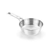 BRA Signature | Padella profonda da 24 cm, in acciaio inox 18/10, senza rivestimento antiaderente, triplo fondo diffusore, adatta a tutti i tipi di cucine, induzione inclusa