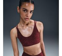 Bra stampato imbottito a sostegno leggero Nike Zenvy - Donna - Rosso XS