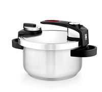 BRA Tekna | Pentola a pressione rapida 4 L, acciaio inox 18/10, 2 programmi di cottura, sistema di blocco apertura, adatta a tutti i piani cottura