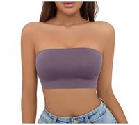 Bra Without Underwire Women's Underwear, Not Plus Size, Falls off The Chest of The Girl, with One Line on The Shoulders, Wrap Top, Support, Pink, M(Purple,S)