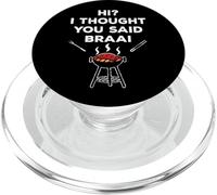 Braai On The Brain Joke South Africa Funny PopSockets PopGrip per MagSafe