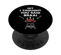 Braai On The Brain Joke Sud Africa Divertente PopSockets PopGrip Adesivo