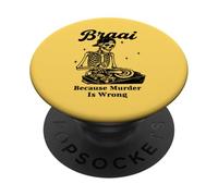 Braai perché l"omicidio è sbagliato scheletro alla griglia PopSockets PopGrip Adesivo