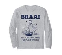 Braai perché Prendere a Pugni Le Persone è Sbagliato Barbecue sudafricano Maglia a Manica