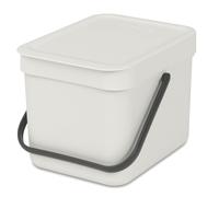 Brabantia Sort&Go Pattumiera apertura manuale, plastica, A.18 L. 20 P.25, appendibile, capacità 6 L-colore Light Grey - grigio plastica 213267