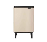 Brabantia Bo Hi 12L Pattumiera con coperchio Soft Close, Secchio Spazzatura ideale per bagno, camera da letto e ufficio, Cestino con secchio interno rimovibile e maniglia - Soft Beige