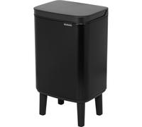 Brabantia Bo Waste Bin Hi Pattumiera 4L con Coperchio a Chiusura Ammortizzata, Secchio Interno Rimovibile e Maniglia per il Trasporto, ottimo per Bagno, Camera da Letto e Ufficio, Matt Black