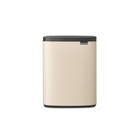 Brabantia Bo Pattumiera 12L | Cestino rettangolare compatto con coperchio Soft-Close e secchio interno rimovibile | Design montabile a parete o indipendente per bagno, cucina o ufficio | Soft Beige