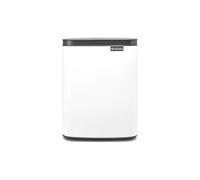 Brabantia Bo, pattumiera apertura manuale, acciaio, A.31.7 L.24.2 P. 20.7, capacità 7L -, colore Bianco - bianco acciaio 8710755222368