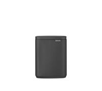 Brabantia - Bo Waste Bin 7L - Small & Stylish Rubbish Bin - Easy Open And Soft Closing Lid - Hygienic & Space Efficient - Wall Mountable - for Bathroom, Toilet, Home Office - Mineral Infinite Grey
