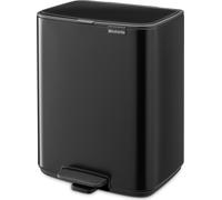 Brabantia Pattumiera Bo 12 L (238000) con pedale, chiusura soft, secchio interno rimovibile - Nero