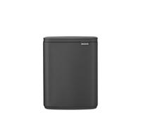 Brabantia Bo Pattumiera da 12L | Cestino rettangolare compatto con coperchio Soft-Close, secchio interno rimovibile | Design a parete o indipendente per bagno, cucina o ufficio | Mineral Infinite Grey
