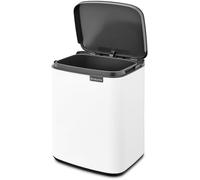 Brabantia Bo, pattumiera apertura manuale, acciaio, A.31.7 L.24.2 P. 20.7, capacità 7L -, colore Bianco - bianco acciaio 8710755222368