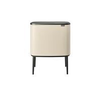 Brabantia Bo Touch Bin 23+11L - Pattumiera Doppio Secchio per la Cucina - Apertura Soft-Touch - Cestino per Rifiuti con Secchio Interno Rimovibile - Sacchetti Inclusi - Soft Beige - 54 x 31 x 68 cm