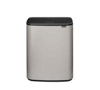 brabantia Bo Touch Bin - Pattumiera 2 x 30 L con 2 Inserti in Plastica - Soft Grey