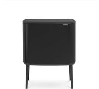 brabantia Bo Touch Bin - Pattumiera 11 + 23 L con 2 Inserti in Plastica - Matt Black