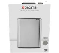 brabantia Bo Touch Bin - Pattumiera 2 x 30 L con 2 Inserti in Plastica - Soft Grey