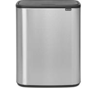 brabantia Bo Touch Bin - Pattumiera 60 L con Inserto in Plastica - Matt Steel Fingerprint Proof