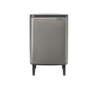 Brabantia Bo Waste Bin Hi Pattumiera 12L con Coperchio a Chiusura Ammortizzata, Secchio Interno Rimovibile e Maniglia per il Trasporto, ottimo per Bagno, Camera da Letto e Ufficio, Platinum
