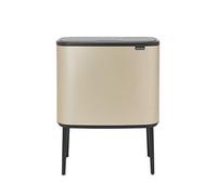 brabantia Bo Touch Bin - Pattumiera 11 + 23 L con 2 Inserti in Plastica - Champagne