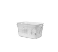 Brabantia Cesto Portabiancheria Collect-It 40 Litri (White), Set da 2, Cesta portabiancheria multiuso, Cesto panni sporchi per raccogliere e trasportare vestiti, asciugamani e biancheria