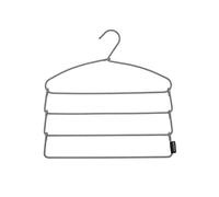 Brabantia - Gruccia per Pantaloni - Rivestimento in Tessuto Antiscivolo - 4 Pezzi su una Gruccia - Organizzatore Salvaspazio - Accessorio per Guardaroba Soft Touch - Black/White - 42.5 x 41.5 x 1.5 cm