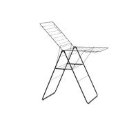 Brabantia HangOn - Stendibiancheria (20 m, nero opaco), compatto, pieghevole, regolabile, in acciaio inox, stendibiancheria da interno