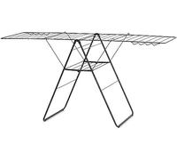 Brabantia HangOn - Stendibiancheria (25 m, nero opaco), compatto, pieghevole, regolabile, in acciaio inox, stendibiancheria da interno