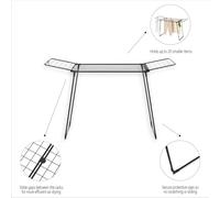 Brabantia HangOn Stendibiancheria di 22 metri (Matt Black), Stendipanni pieghevole e spazioso per due carichi di biancheria, Stendino ideale per capi grandi e piccoli, Mollette non necessarie